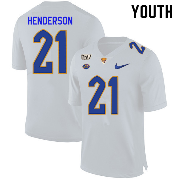 2019 Youth #21 Malik Henderson Pitt Panthers College Football Jerseys Sale-White